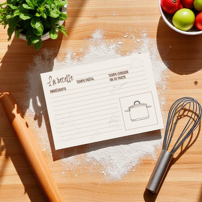 Fiche recette à imprimer pour organiser ses repas