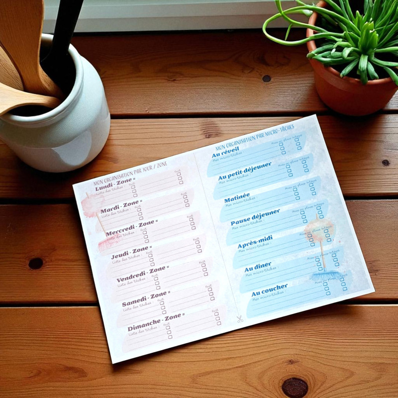 Fiche routine ménage à imprimer pour organiser les tâches
