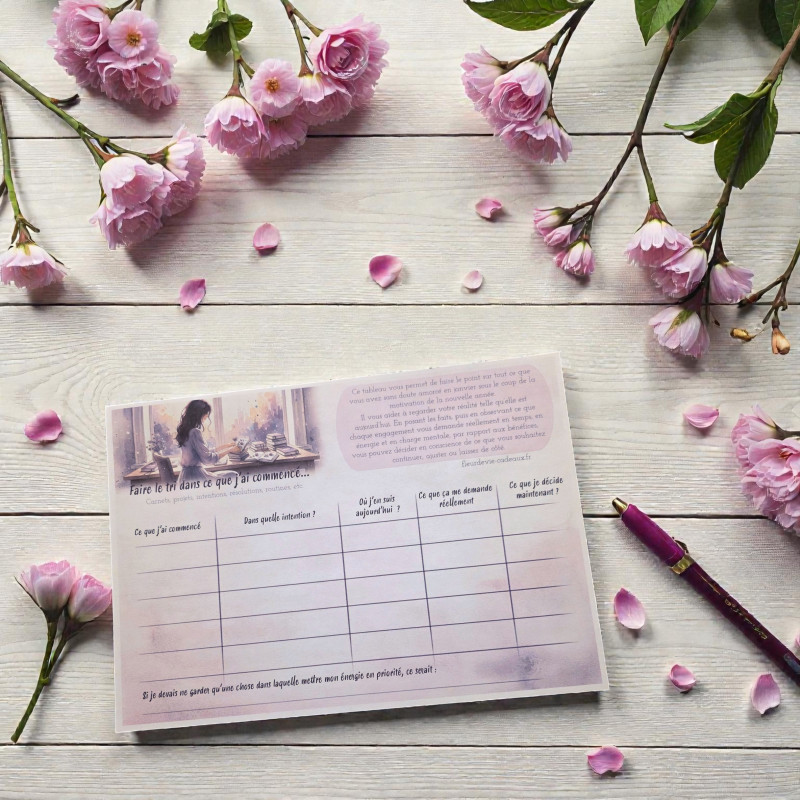 Fiche faire le tri dans ses projets et carnets commencés