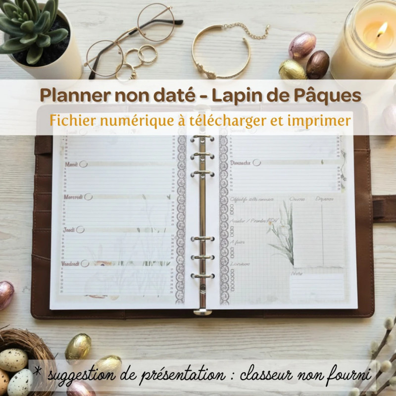 Planner non daté Lapin de Pâques