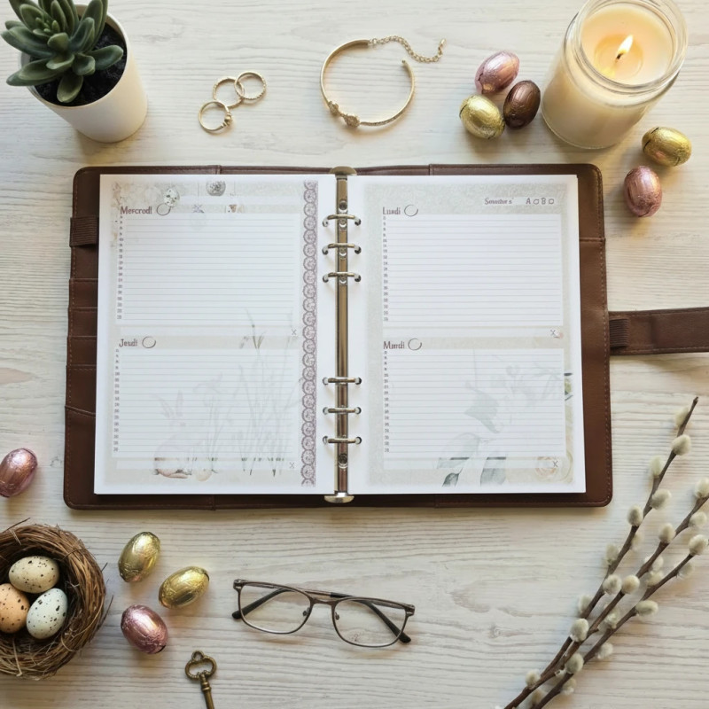 Semainier : 2 jours par page