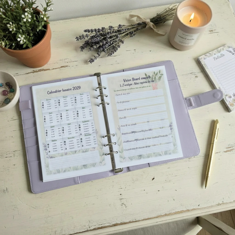 Vision board annuel + trimestriel + mensuel
