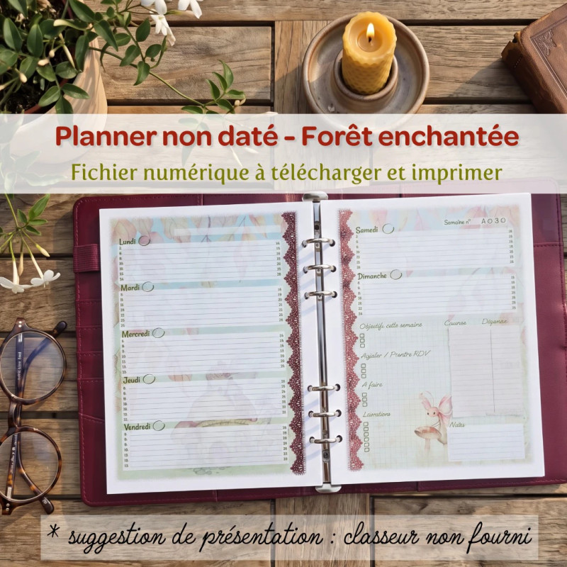 Planner non daté forêt enchantée