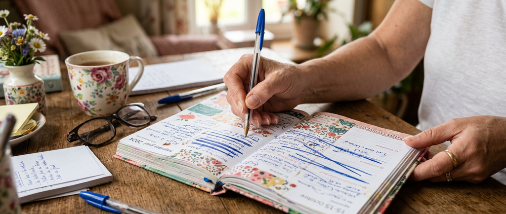 Un agenda girly reste beau même quand il est raturé et gribouillé