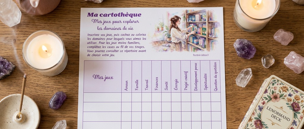 PDF à télécharger : classer vos jeux de cartes oracles dans votre cartothèque
